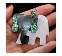 BDDCYWY 1pc Natural White Madre di Pearl Shell Ciondolo Lucky Elephant Seashells Charms per Collana Fai-da-Te Che Produce Gioielli Ornamenti Regalo (Colore: B-48x40mm) (EA40X45mm A)