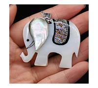 BDDCYWY 1pc Natural White Madre di Pearl Shell Ciondolo Lucky Elephant Seashells Charms per Collana Fai-da-Te Che Produce Gioielli Ornamenti Regalo (Colore: B-48x40mm) (DA55X42MM A)