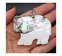 BDDCYWY 1pc Natural White White Mother of Pearl Shell Ciondolo Lucky Elephant Seashells Cirmi per Collana Fai-da-Te Che Produce Gioielli Ornamenti Regalo (Colore: B-48x40mm) (AA55x42mm A)