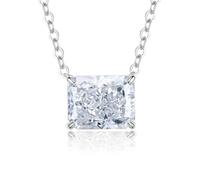 BDDCYWY Baguette radiante a 4 carati White Diamond Clavicle Necklace Women's Lotus 925 Silver Collane per Donne Gioielli