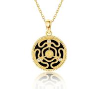 BDDCYWY Collana a Ciondolo hekate ecate Oro 14k Soild ecate a Ciondolo a Pendente Vera dea Oro Gioielli ecati per Donna Fidanzata Femminile Regali di Natale