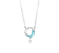 BDDCYWY Collana Collana Leggera Stella di Lusso e colata di Luna di nicchia di nicchia Regalo di Fascia Alta per Le Amiche, collane Regalo di Compleanno della Ragazza per Donne