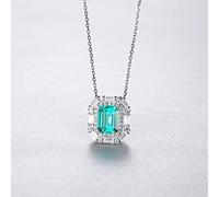 BDDCYWY Collane a Ciondolo a gembo di Gemma Quadrata per Le Donne Gioielli di Fidanzamento del Matrimonio 925 Regali in Argento Sterling