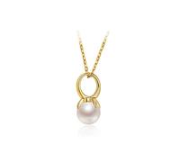 BDDCYWY Gioielli/collane Collana di Perle s925 a Ciondolo Perle in Acqua Dolce Catena da 7-8 mm Rotonda di Moda Femmina Decorazione di Gioielli donazione da Donna Pendenti da Donna