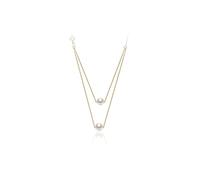 BDDCYWY Gioielli/collane Collana di Perle s925 Dono della Catena a ciondoli Perle d'Acqua Dolce 7-8 mm di Pieghe da Donna in Moda Bianca.