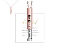 BDDCYWY Gioielli Essere gentili ... di AB -Hidden Message S for Women 3D Incisione 3D Vertical Vertical Incoraggiamento in Acciaio Inossidabile Mantra Pendant Funny Inspirational Friendship Gift