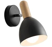 BDDCYWY Lampada Modern Simple Iron Art Wall Lampade con E26/E27 Base Solid Legno Solido Sconcetti personalità Abbigliamento Creativo Store Sfondo Corrido della Parete Luce murale del Soggiorno (2)