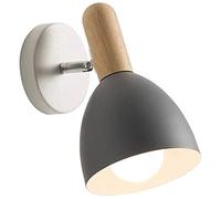 BDDCYWY Lampada Modern Simple Iron Art Wall Lampade con E26/E27 Base Solid Legno Solido Sconcetti personalità Abbigliamento Creativo Store Sfondo Corrido della Parete Luce murale del Soggiorno (2)