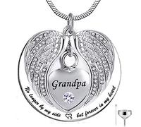 BDDCYWY Non più al mio Fianco, ma per Sempre nel Mio Cuore Memoriale in Acciaio in Acciaio in Acciaio Cremazione Urn Pendants Collana per Cenere - Nonno