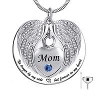 BDDCYWY Non più al mio Fianco, ma per Sempre nella mia Collana per Pendenti per la Crema di cremazione in Acciaio Inossidabile per Il Mio Cuore per Cenere -Mom