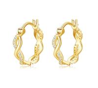 BDDCYWY Orecchini Huggie a Cerchio d'oro/Infinito in Oro 14K per Donne