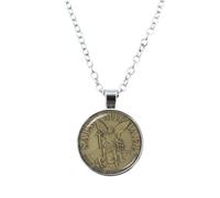 BDDCYWY Prodotti da Ragazza 925 Sterling Silver Saint Michael Collana per Donne e Uomini, Collana Gemma di Vetro Archangel St.Michael Protect Me Saint Shield Protection Charm, St Michael Collace,