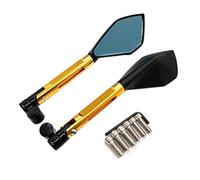 BDDXWSM Specchietti Retrovisori Laterali Per Moto Per XVS950 XV1900 XVS1300 V-Star Virago Warrior Royal Star Specchietto Retrovisore Laterale Specchietti retrovisori filettati(Oro)