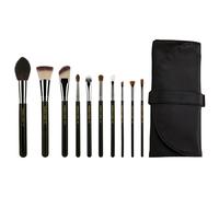 Bdellium Tools Professional Makeup Brush Maestro Series - The Key Essential 10pc. Brush Set with Roll-Up Pouch