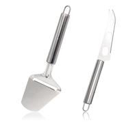 BDEPSTR Coltello Formaggio,2 Pezzi Raschietto per Formaggio, Acciaio Inossidabile, Tagliaburro, Affettatrice e Coltello per Formaggios,per Formaggi Morbidi, Torte, Cioccolato, Pizza