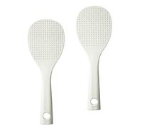 BDEPSTR Set 2 Pezzi Cucchiaio Riso Verticale in Plastica Alimentare, Paletta Riso Antiaderente Bianco Autoportante, Mestolo Ergonomico per Cuociriso e Sushi, Accessori Cucina Senza BPA