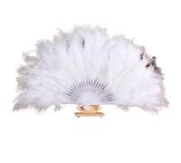 BDFJEDS 1 pz Morbido e soffice Lady Wedding Hand Fancy Dress Costume Dance Ventaglio di Piume Cinese Pieghevole(Color-A)
