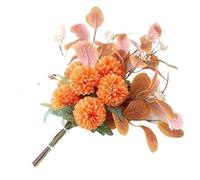 BDFJEDS Fiori Artificiali 2PCS 45cm Eucalyptus Artificial Flowers Bouquet Decoration Fake Ornament Table Home Room Decor Garden Party Autumn Bridal(Orange)