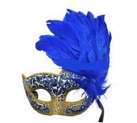 BDFJEDS Maschera di Piume Maschere di piume, maschere a mezzo volto, for feste, matrimoni, principesse, balli in maschera, Halloween(Blue feather)