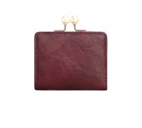 BDFJEDS Portafoglio da donna corto compatto a tre strati di grande capacità retrò con perle Multi porta carte/portamonete ZeroWallet(Color 7)