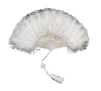 BDFJEDS Ventaglio di Piume Pizzo Vintage Ventagli Pieghevoli Morbidi e Soffici con Nappe Danza a Mano Cosplay Stage Prop Decorazioni for Feste a casa(Color-A)