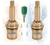 BDHDHWEFE 1 paio di cartucce ricambio for rubinetto a disco in ceramica in ottone caldo e freddo, un quarto giro G1/2", valvola for a 20 denti(70-10 mm)