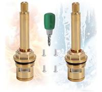 BDHDHWEFE 1 paio di cartucce ricambio for rubinetto a disco in ceramica in ottone caldo e freddo, un quarto giro G1/2", valvola for a 20 denti(75-10 mm)