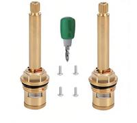 BDHDHWEFE 1 Paio di Sostituzione della Cartuccia del Rubinetto in Ottone Caldo e Freddo, Valvola a Stelo a Disco in Ceramica da 20 Denti G1/2" con Viti Cacciavite for la Riparazione(3-5/16"-3/8")
