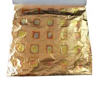 BDHDHWEFE 100 fogli di foglia d'oro for l'arte, fogli di lamina d'oro colorata imitazione 5,5" x 5,5", carta stagnola colorata for lavori artigianali for il miglioramento della casa, nail art(Gold 22)