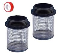 BDHDHWEFE 2 PCS 304 Stainless Steel Garden Hose Screen Filter, Inlet Suction Strainer, Inlet Strainer Filter for Garden Irrigation, Water Drainage, Aquariums(Black,2")