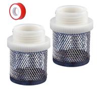 BDHDHWEFE 2 PCS 304 Stainless Steel Garden Hose Screen Filter, Inlet Suction Strainer, Inlet Strainer Filter for Garden Irrigation, Water Drainage, Aquariums(White,1")