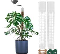 BDHHFAM Asta di muschio auto-irrigazione, 2 x 44 cm, estensibile, per piante da interno, 80 cm, in plastica per l'allenamento di piante da arrampicata verso l'alto, con palo di muschio