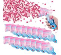 BDHYYM 20 pezzi Gender Reveal Confetti Cannon Rosa,Set di pistole per coriandoli,Cannone per coriandoli biodegradabile,Forniture per feste di rivelazione del sesso del bambino,Baby Shower Party(Rosa)