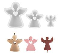 BDHYYM 3 Pezzi Stampi In Silicone a Forma di Angelo,Stampi per Angeli,Stampo Silicone Angelo Piccolo,Angelo Stampo in Silicone,Angelo Stampo Candele 3d in Silicone,per Candele,Sapone, Artigianato