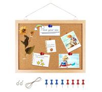 BDHYYM Bacheca in sughero, 20 x 30 cm, con cornice in legno, parete in sughero, piccola con spine per decorazione della casa, ufficio, memorandum in sughero