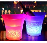 Bdit Accessori Secchiello Ghiaccio con Cassa e Luce, Secchiello Ghiaccio Vino da 5L, Porta Ghiaccio Elegante con Musica, Ideale per Spiaggia e Eventi Speciali