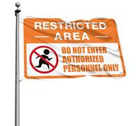 BDIX Bandiere per Man Cave Restricted Area Sign, Do Not Enter Sign, Authorized Personnel Only Sign Flag Man CABE Decor Winter House Flag(60 x 90 cm)