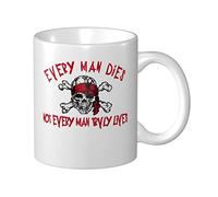 BDIX Divertente tazza da caffè con scritta "Pirate Every Man Dies", divertente tazza da caffè
