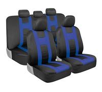 BDK carXS Coprisedili per auto, blu bicolore con coprisedile posteriore abbinato, realizzati per adattarsi alla maggior parte delle auto, camion, furgoni, SUV, accessori interni auto, set completo
