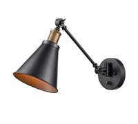 BDLINGAAS Applique da Esterno Lampada da Parete con Braccio oscillante, Applique Industriale con Interruttore, Illuminazione da Parete retrò Regolabile per Lampada da Lettura sul Comodino