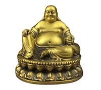 BDLINGAAS Ornamenti in Ottone del Buddha Maitreya per Soggiorno e Ufficio Statua di Buddha in Bronzo del Monaco Budai Che Ride con la Pancia Grande