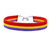 BDM - Bracciale Elastico Republica. Bandiera repubblicana Spagna Realizzata in Tessuto Elastico con Chiusura per Uomo e Donna. - Talla 15 a 17 cm.