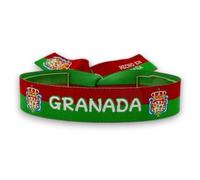 BDM Bracciale Granada | Design tessuto Bandiera granata e scudo | Bracciale regolabile (0-22 cm) | Souvenir andaluso made in Italy, Standard, N/D, N/D