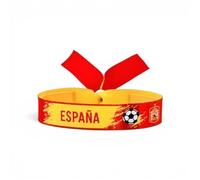 BDM Bracciale in tessuto con bandiera spagnola per gli appassionati di La Roja, accessorio regolabile per uomo e donna, ideale per i mondiali di calcio e le partite della squadra