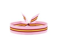 BDM - Bracciale in Tessuto con la Bandiera della Spagna, la Corrida e Il Bestiame. - Rosa