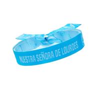BDM Bracciale Madonna di Lourdes, Nastro Nostra Signora di Lourdes, Bracciale in Tessuto Regolabile, Nastro Religioso per Donna e Uomo.