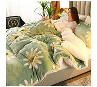 BDMFJY Agnello Cashmere e Velluto Tessuto di Lana Caldo Inverno Trapunta Addensare Queen Size Piumino, antiallergica e Calda Piumino Reversibile Coperta,A,150x200cm（1.75kg）