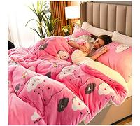 BDMFJY Agnello Cashmere e Velluto Tessuto di Lana Caldo Inverno Trapunta Addensare Queen Size Piumino, antiallergica e Calda Piumino Reversibile Coperta,B,200x230cm（4kg）