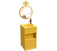 BDMFJY Combinazione lavabo e lavandino, mobile da bagno autoportante e armadietto sotto il lavandino con combinazione rubinetto, mobili da bagno in stile industriale in ferro artistico con contenitore