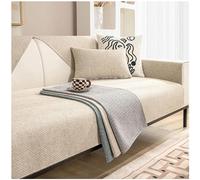 BDMFJY Copridivano a Forma di L Universale, Copridivano 1 2 3 4 Posti per Divano ad Angolo, Copridivano Traspirante Antiscivolo, Copridivano Quattro Stagioni in Cotone e Lino,Beige,90x180cm